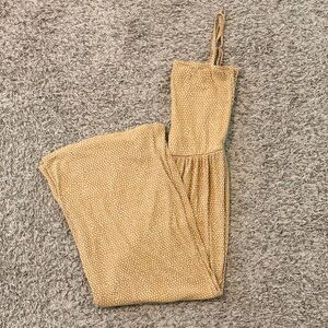 Billabong Mustard Polka Dot Jumpsuit | Size Small | Wide Leg Strappy Romper